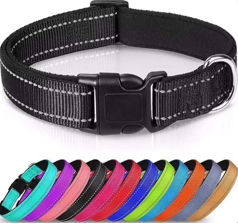 Colarinho de Nylon Refletor Personalizado com Ajuste Ajustável e Decoração de Pele