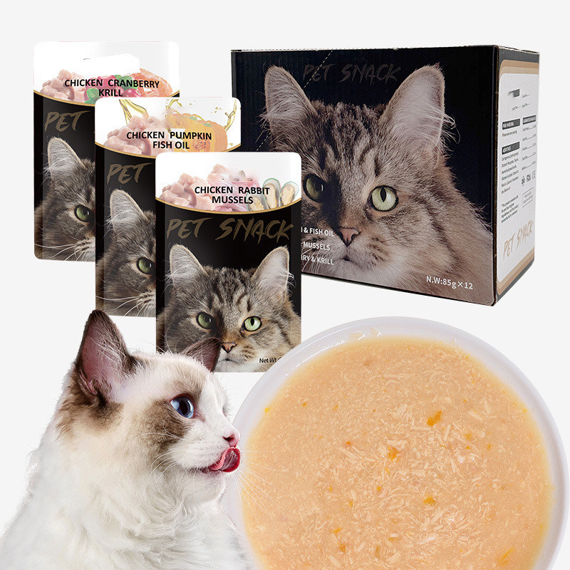 Palateável Farinha de frango sabor de carne de vaca sabor de peixe sabor húmido comida para animais de estimação gatos tratamentos gravy comida húmida para cães