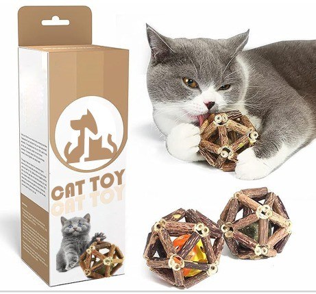 Bastões de vinho de prata naturais sustentáveis brinquedo interativo para mastigar gatos para diversão e limpeza de dentes