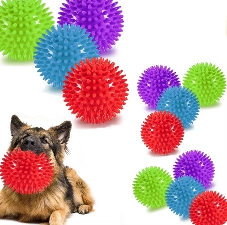 Logotipo personalizado aceitável Best seller TPR Squeaky Spike Ball Dog Toy para cães e animais de estimação
