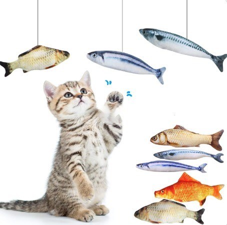 Brinquedo Interativo de Gato Engraçado Peixe Realista Flopping Catnip Brinquedos de Gato para Pequenos Animais